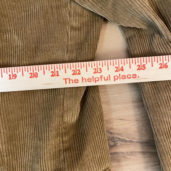 Croft & Barrow Corduroy Blazer Mens 46L 2 button Cotton Khaki Lining - Picture 6 of 15